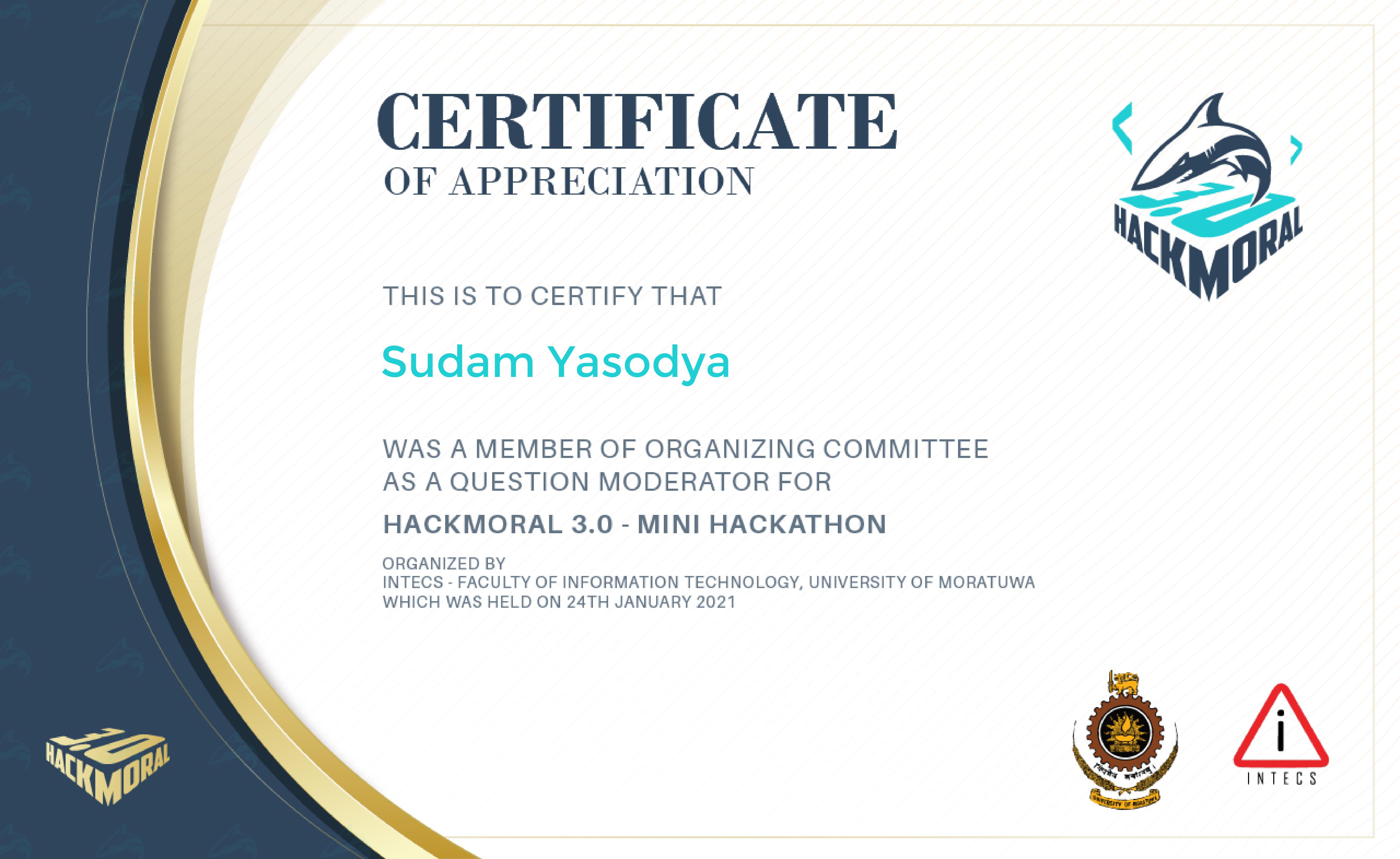 Hackmoral Certificate