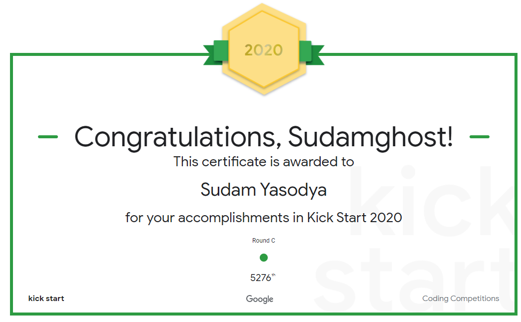KickStart Certificate